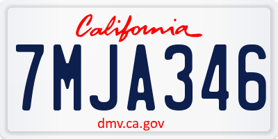 CA license plate 7MJA346