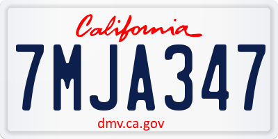 CA license plate 7MJA347