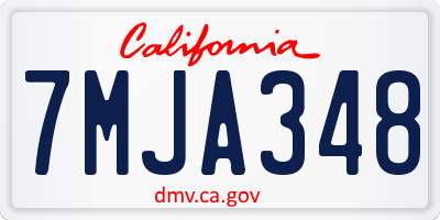 CA license plate 7MJA348