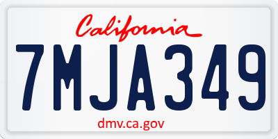 CA license plate 7MJA349