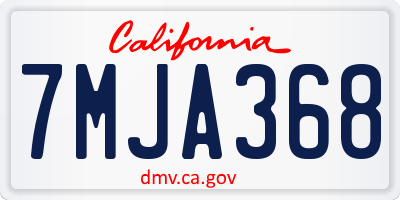 CA license plate 7MJA368