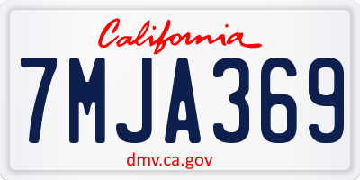 CA license plate 7MJA369