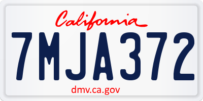 CA license plate 7MJA372