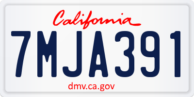 CA license plate 7MJA391