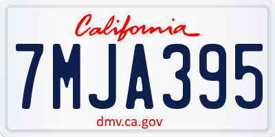 CA license plate 7MJA395