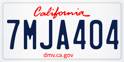 CA license plate 7MJA404