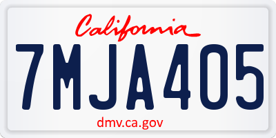 CA license plate 7MJA405