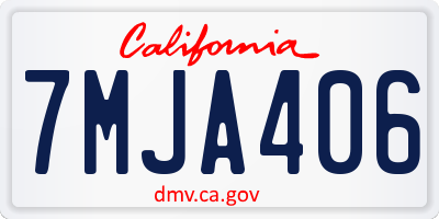 CA license plate 7MJA406