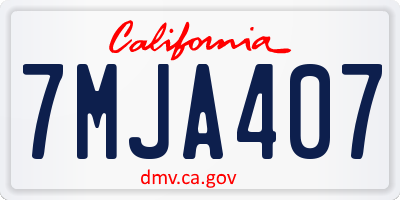 CA license plate 7MJA407
