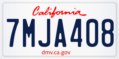 CA license plate 7MJA408