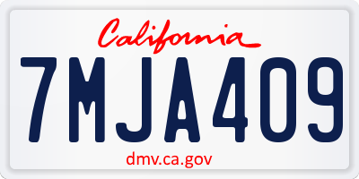 CA license plate 7MJA409