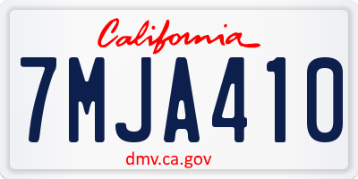 CA license plate 7MJA410