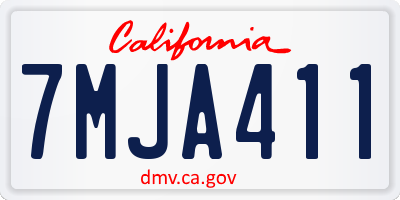 CA license plate 7MJA411
