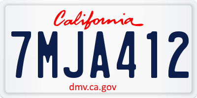 CA license plate 7MJA412