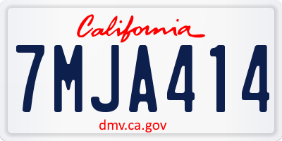CA license plate 7MJA414