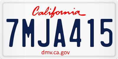 CA license plate 7MJA415