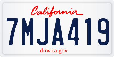 CA license plate 7MJA419