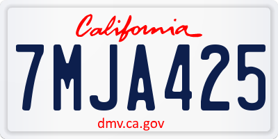 CA license plate 7MJA425