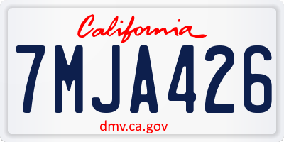 CA license plate 7MJA426