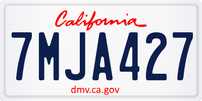 CA license plate 7MJA427