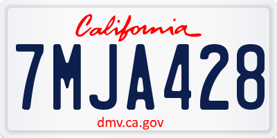 CA license plate 7MJA428