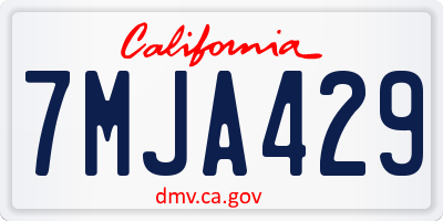 CA license plate 7MJA429