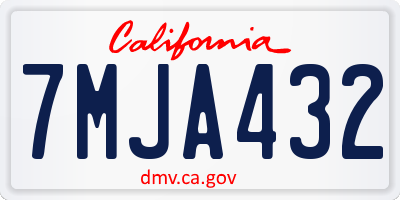 CA license plate 7MJA432