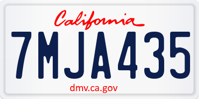 CA license plate 7MJA435