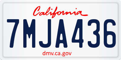 CA license plate 7MJA436