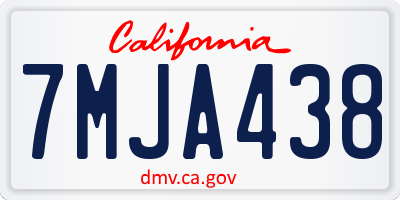 CA license plate 7MJA438