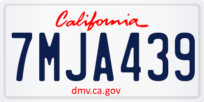 CA license plate 7MJA439