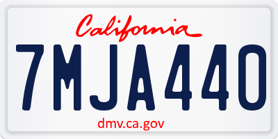 CA license plate 7MJA440