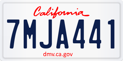 CA license plate 7MJA441