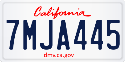 CA license plate 7MJA445