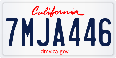 CA license plate 7MJA446
