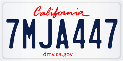CA license plate 7MJA447