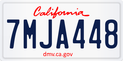 CA license plate 7MJA448