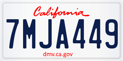 CA license plate 7MJA449