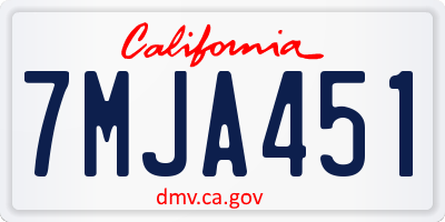 CA license plate 7MJA451