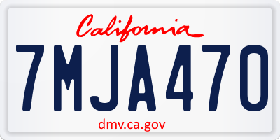 CA license plate 7MJA470