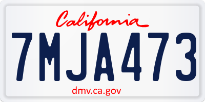 CA license plate 7MJA473