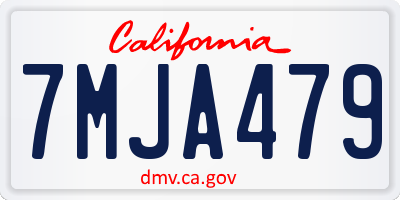 CA license plate 7MJA479