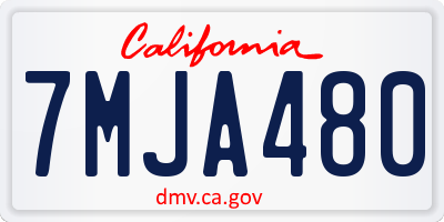 CA license plate 7MJA480