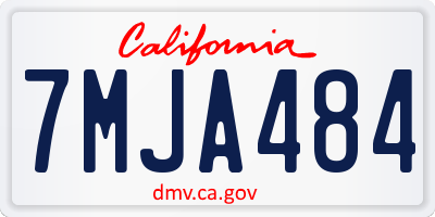CA license plate 7MJA484