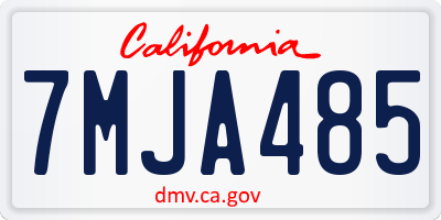 CA license plate 7MJA485