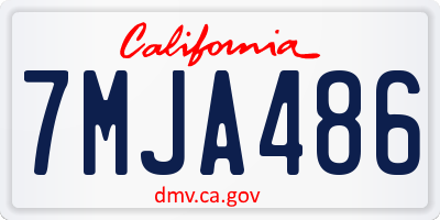 CA license plate 7MJA486