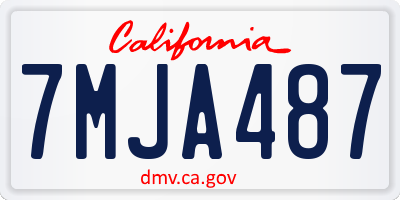 CA license plate 7MJA487