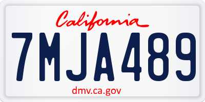 CA license plate 7MJA489