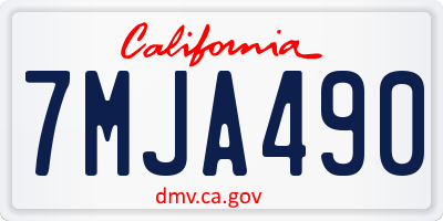 CA license plate 7MJA490