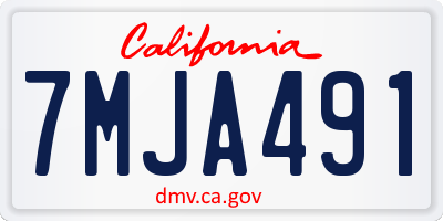 CA license plate 7MJA491